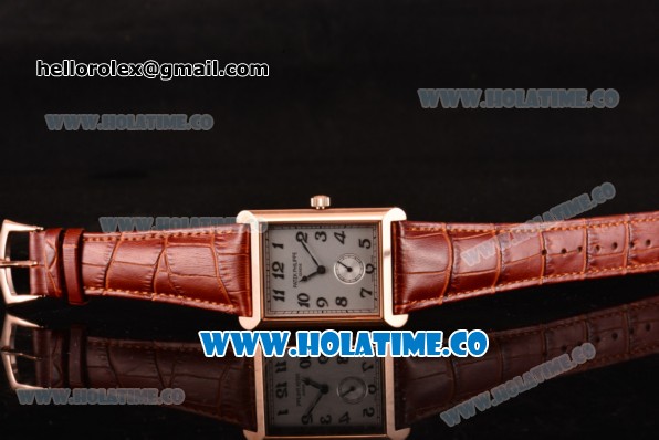 Patek Philippe Gondolo Miyota 1L45 Quartz Rose Gold Case with White Dial and Arabic Numeral Markers - Click Image to Close